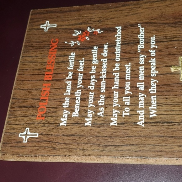 RR plaque home size 5-1/2" x 8-1/2" brown red white polish blessing nazdrowie - Picture 3 of 10